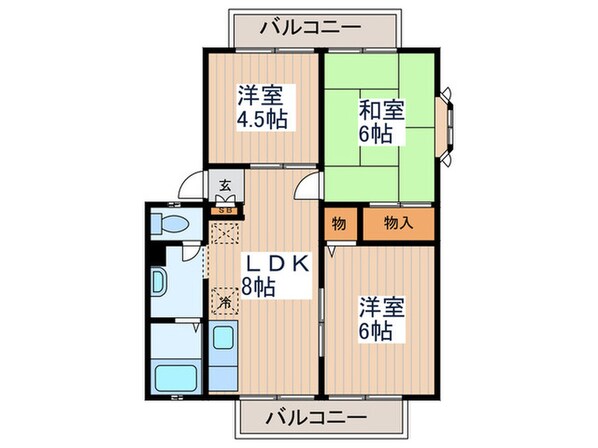 ハイツ橘の物件間取画像